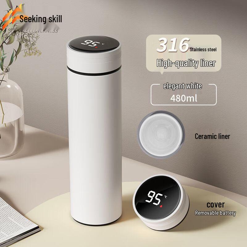 Smart LED Display Stainless Steel Thermos Bottle