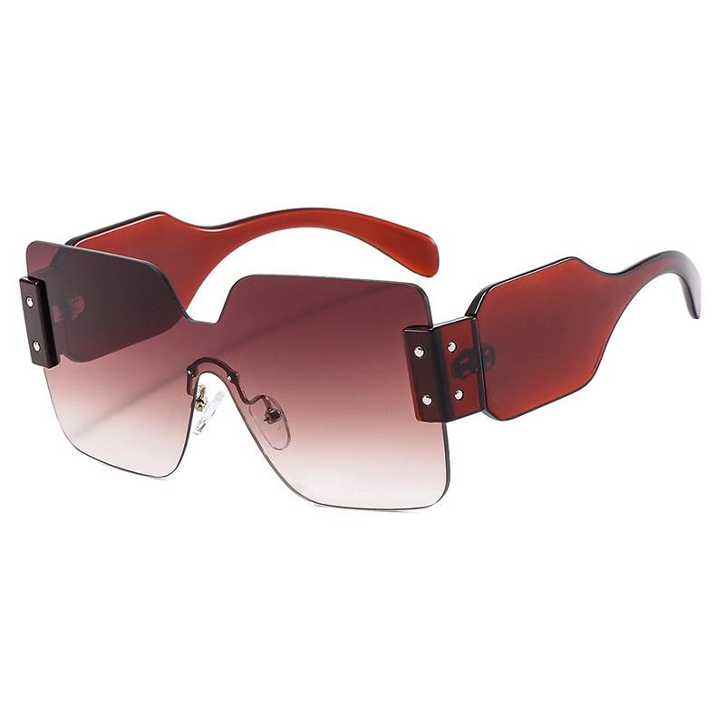 

Vintage Rimless Square Sunglasses UV400 Protection Wide Leg Big Frame Unisex Luxury Brand Shades Oculos Gafas De Sol as picture