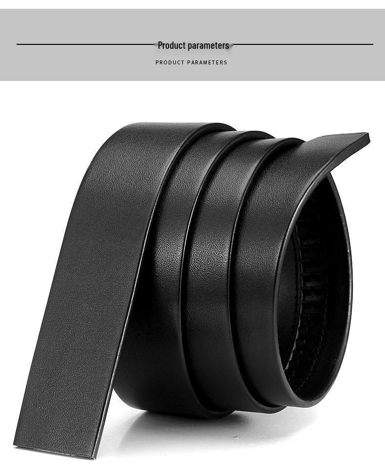 Men's 3.5" Wide Retro Cowhide Leather Belt, Automatic Buckle, Buckle-Free Option