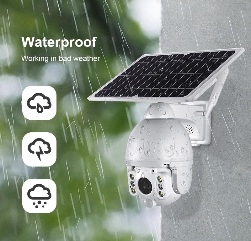 Outdoor Video 4G GSM Surveillance Camera with 8w Solar Panel 3MP Metal Enclosure Security Protection Cloud Ip Cctv