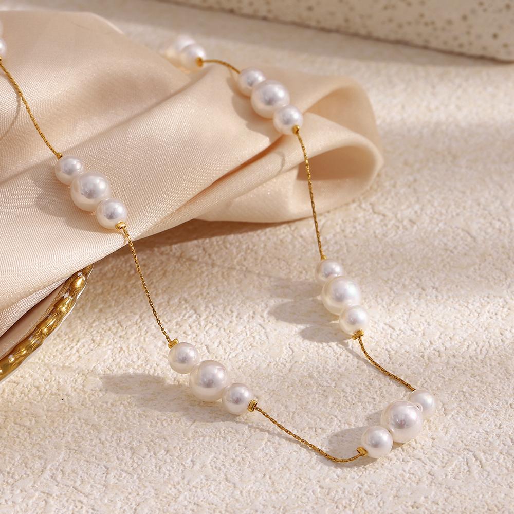 MamacitaSlay 316L Stainless Steel  Pearl Pendant Necklace 18K Gold Plated Waterproof Jewelry For Women 2026 Summer Beach Gifts