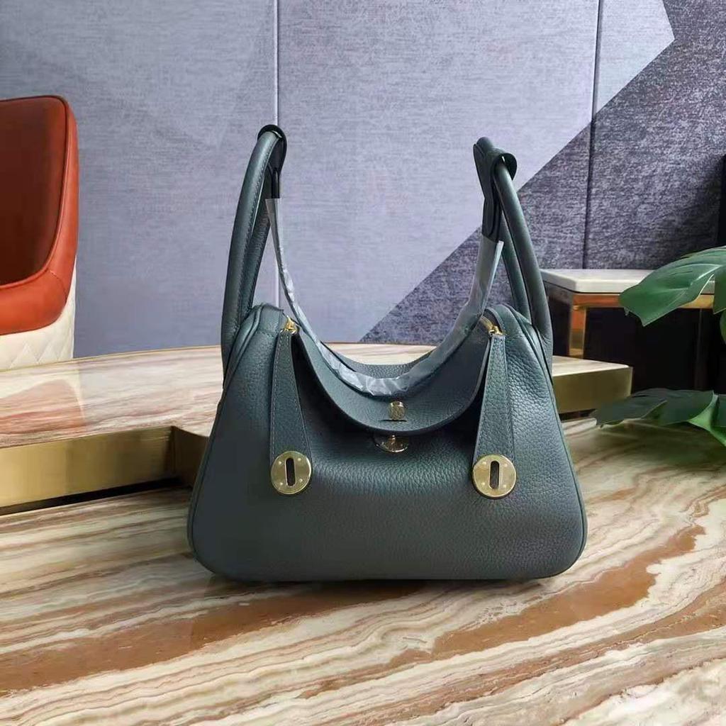 High-end Bag 26 Doctor Bag Head Layer Leather Single Shoulder Crossbody Pillow Bag Large Capacity