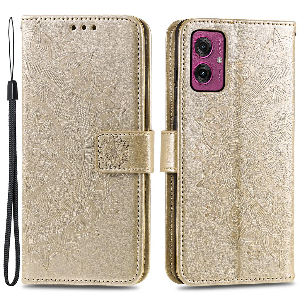 For Motorola Moto G55 5G Case Imprinted Totem PU Leather Wallet Stand Phone Cover