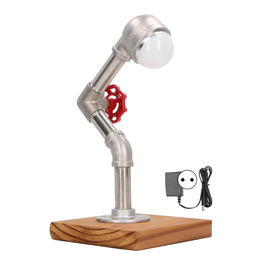 Table Lamp Industrial Design Pipe LED Cool White Light Home Decoration for Bedroom Living Room UK