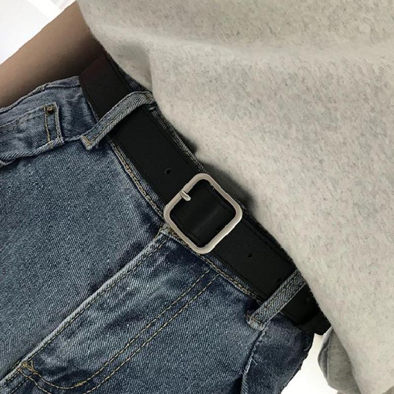 Stylish Square Pu Buckle Waist Belt For Men And Women Trendy And Minimalist Fashion