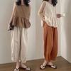 Women's Korean Style Summer 2026 Cotton & Linen Two-Piece Set: Loose-Fit Vest & Slimming Casual Cropped Pants