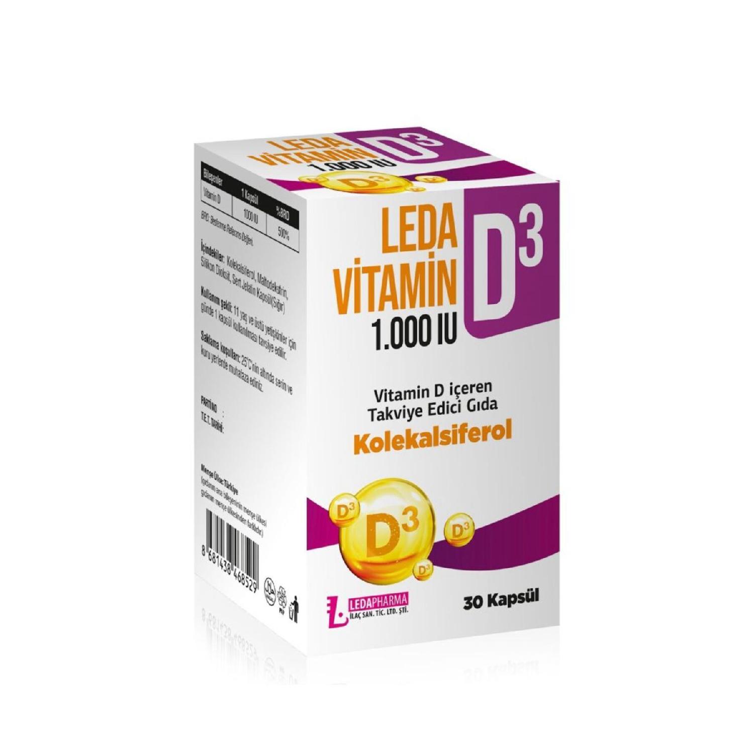 

Vitamin D3 1000uu 30 Capsules
