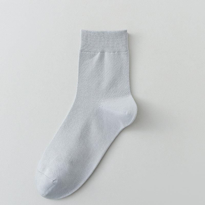 

Breathable Mesh Mid-Calf Men s Socks - Solid Color, Anti-Friction, Versatile, Casual Summer Wear One size