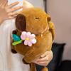 Muñeco de Peluche de Capibara Lindo de Dibujos Animados de 30 cm Mochila Fruta Fresa Naranja Flor Capibara Peluche Bolso Decoración del Hogar Regalo Para Niños