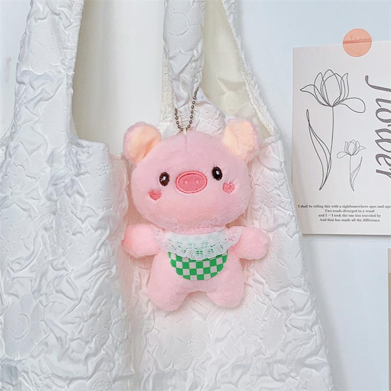 

Plush Delightful Keychain Duckling Adorable Animal Soft Toy With Apron Gifts For Pig