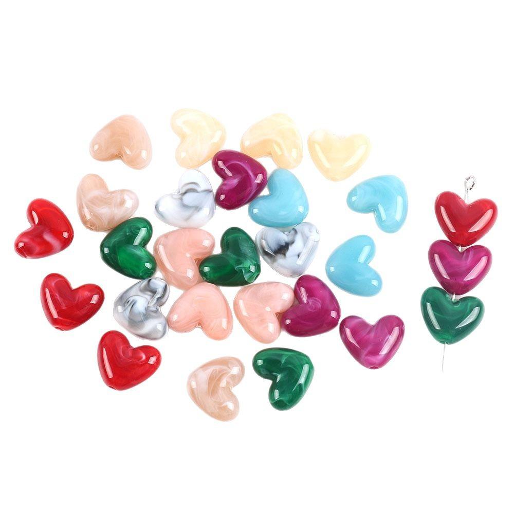Acrylic Smudge Love Beaded Imitation Jade Straight Hole Bulk Diy Necklace Bracelet Hairpin Jewelry Accessories Material