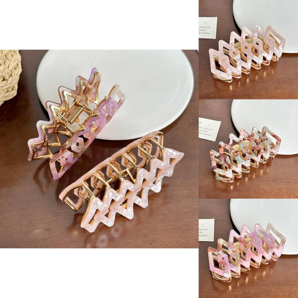 Stylish Handcrafted Hollow Diamond Hair Claw Clip In Colorful Options For Women