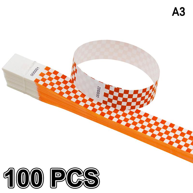 50/100Pcs Mosaic Pattern Colorful Paper Wristbands Waterproof Disposable Bracelets For Parties, Concerts, Festivals