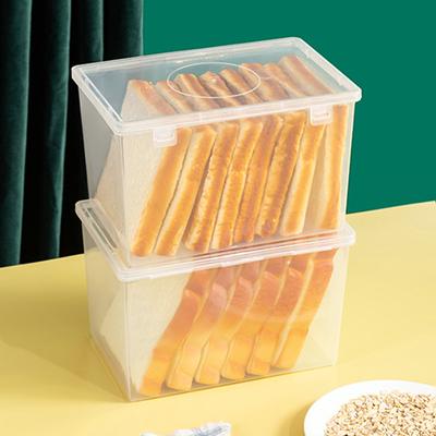 Dispenser per scatole di immagazzinaggio per contenitori di pane trasparente con custodia di copertura Contenitori per torte di pane tostato Scatola ermetica Scatola di immagazzinaggio per pane Attrezzi per la casa