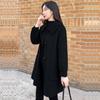 2025 Jesień/Zima Koreański Styl Luźny Wełniany Płaszcz z Rogowymi Guzikami - Damski Płaszcz Średniej Długości Wyszczuplający Temperament