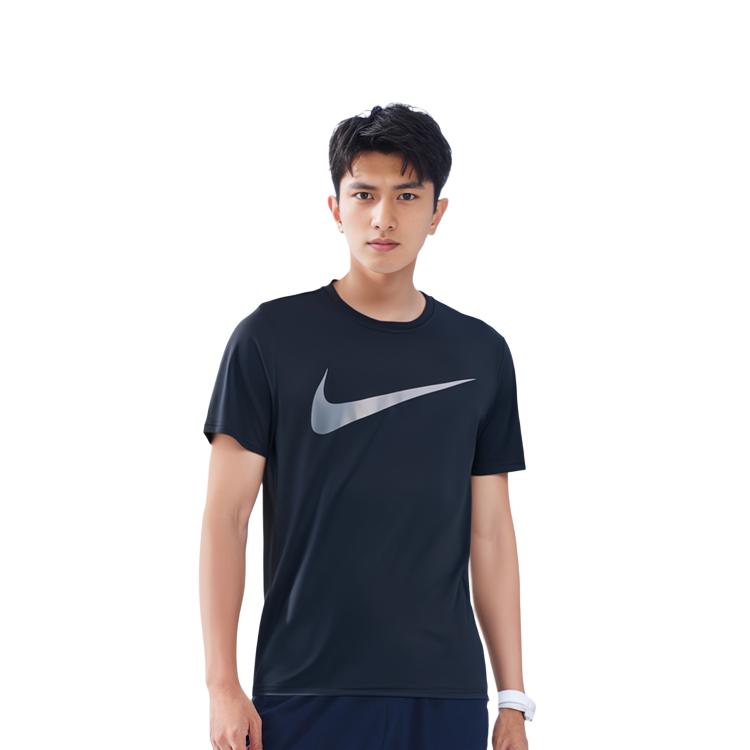 Nike T Shirts Men's Black Crew Neck Moderate Straight Fit DQ1930-010