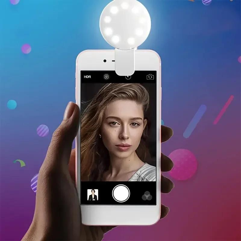 Mobile Phone Fill Flash Lens Ring Light LED Lamp Phone Live Video Beauty Light Universal Mobile Phone Selfie Fill Light