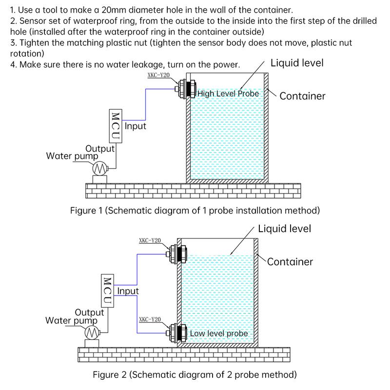 DC5-12V XKC-Y20 Photoelectric Liquid Level Sensor Contact Water Detection Sensor Switch Detector High and Low Level /PNN Output