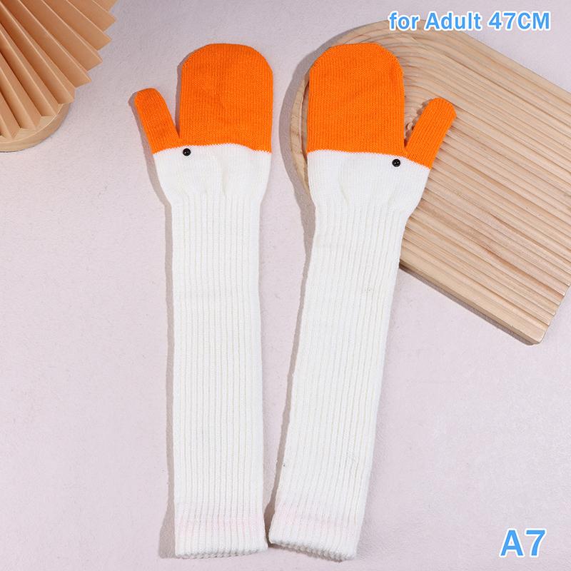 1Pair Cute Funny Goose Knitted Gloves For Women Winter Fleece-Lined Thickened Double-Layer Warm Coldproof Gloves