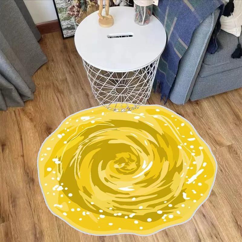 Dreamy Vortex Carpet - Yellow and Green Double-Colored Spot Design for Living Room and Bedroom - Modern Home Decoration