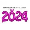 2024 New Year's Decoration Balloon 16 Inch Siamese Numbers Aluminium Film Balloon Company Anniversary Celebration Family Gathering Balloon