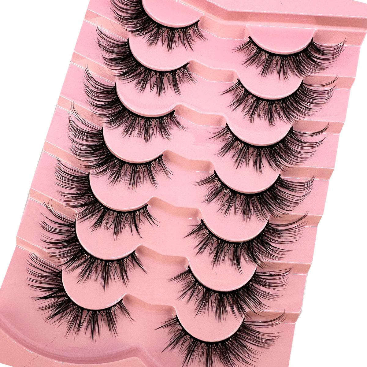 

Новые 7 пар ресниц кошачий глаз 8D норковые ресницы завитые крылатые натуральные реалистичные грязные кончики глаз удлиненные густые накладные ресницы мягкие искусственные 7Pairs