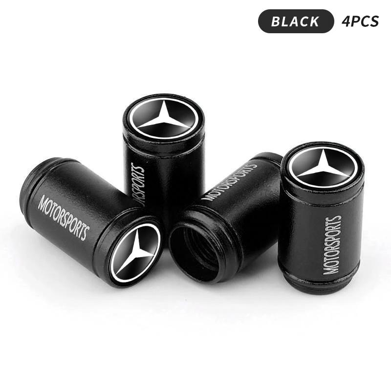 

Car Sticker 4pcs Car Valve Cap Tires Wheels dust covers Car Styling For Mercedes Benz W204 W205 W211 203 212 S E GLE GLS CLA GLC