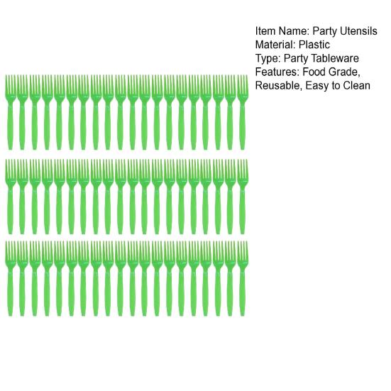 60Pcs Party Fork Cutter Spoon Kit Food Grade Plastic Reusable Easy to Clean Office School BBQs Picnic Takeaway