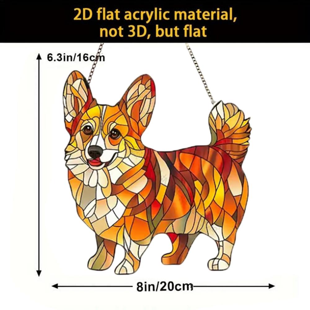 Hundskylt Solfångare Väggskylt 2D Akryl Fönsterhängare för Hem Rum Trädgård Djurprydnad