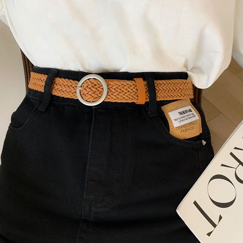 

Chic Braided Waist Belt For Students In Various Colors With Stylish Knot For Fashion Effortless StyleP