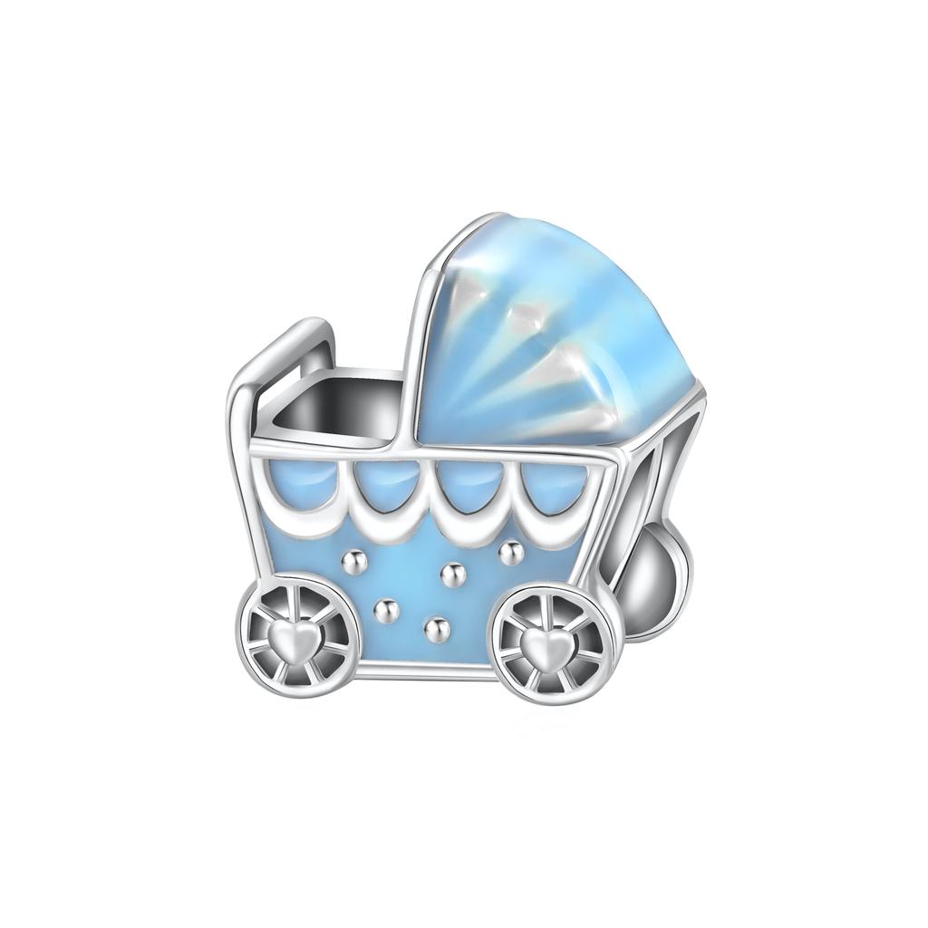 Sweet 925 Silver Car Charms Bicycle Pumpkin Carriage Ring Beads Pendant Fit Bracelet Necklace DIY Jewelry Gift