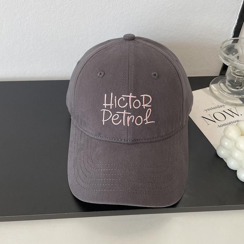 

1pc Women Letter Embroidery Baseball Caps Solid Color Duck Tongue Cap Girls Outdoor Sun Protection Hats for Daily Wear Tralve Adjustable серый