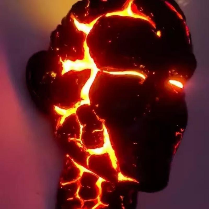 Cracked Soul Wall Light Home Decor Resin Crafts Wall Lamp Halloween Decorations Night Light Using Batteries