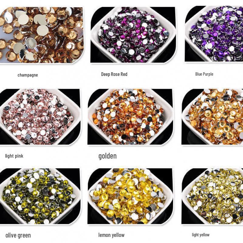 2-6mm Round Flatback Resin Rhinestones for DIY Phone Cases & Nail Art - Imitation Austrian Design