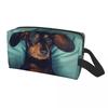 Custom Dachshund Toiletry Bag Women Badger Sausage the Wiener Dog Cosmetic Makeup Organizer Lady Beauty Storage Dopp Kit Case