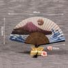 Silk Fabric Handheld Folding Fan Bamboo Handle Silk Hand Fan Elegant Folding Hand Fan  Gift Giving