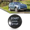 Engine Start Stop Push Button Cover Trim Carbon Fiber Compatible with Land Rover Range Rover Discovery Jaguar XJ XK F-PACE XFL XEL,Black