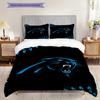 Carolina Panthers Pattern Bedding Quilt Set Quilt Cover Pillowcase Home Decoration Birthday Gift (1 * Duvet Cover + 2 * Pillowcase, Without Core)