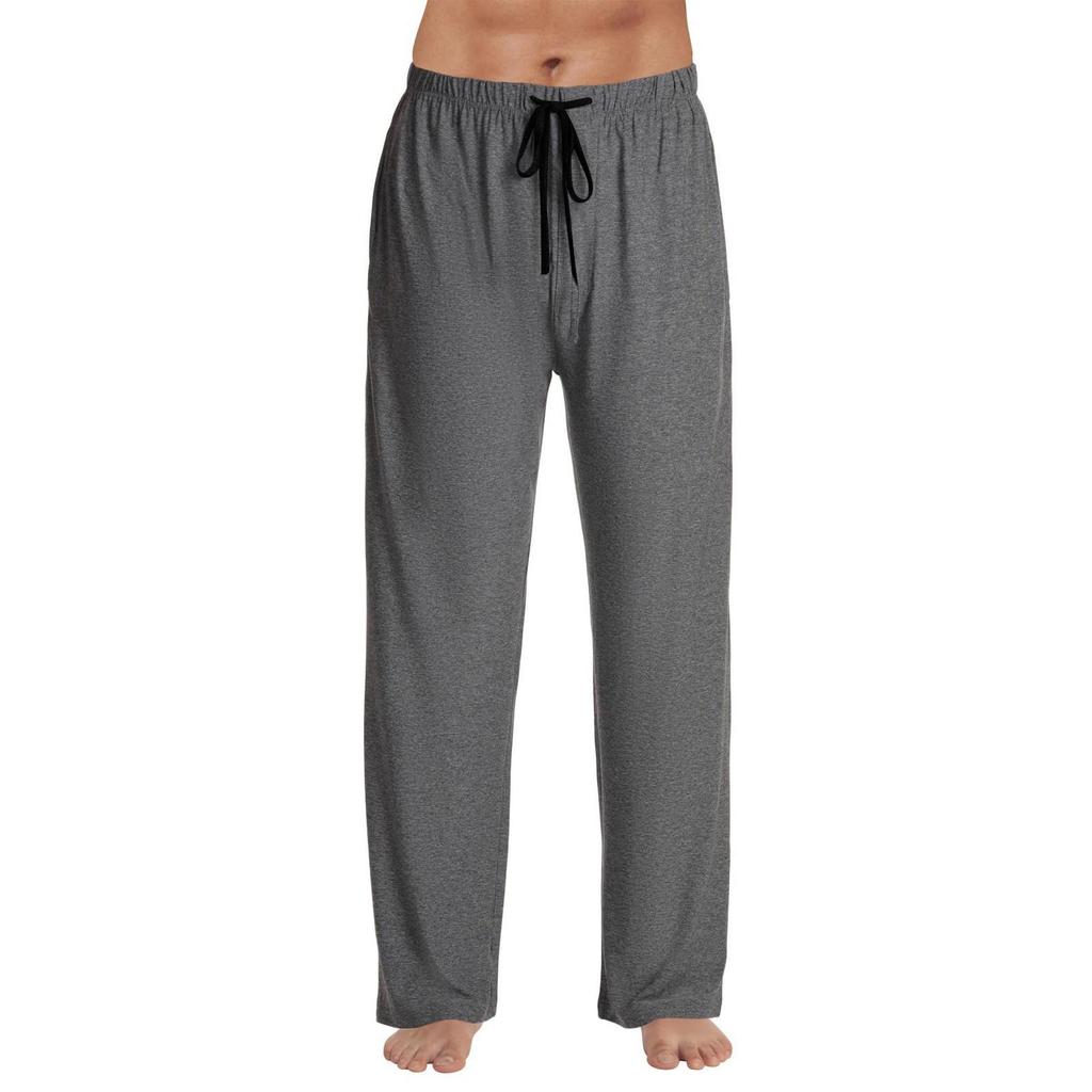 Men Autumn Winter Soild Color and Plaid Pants Full Length Long Trousers Sports Pants Pajama Pants