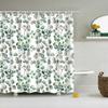 Tropical Green Plant Palm Leaves Bathroom Accessories Set Shower Curtain Bathroom Curtains Waterproof Polyester with Hooks