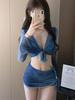 Women's Four-Piece Bikini Set: Slimming, Long Sleeve, Small Bust, High-End Swimwear 2025