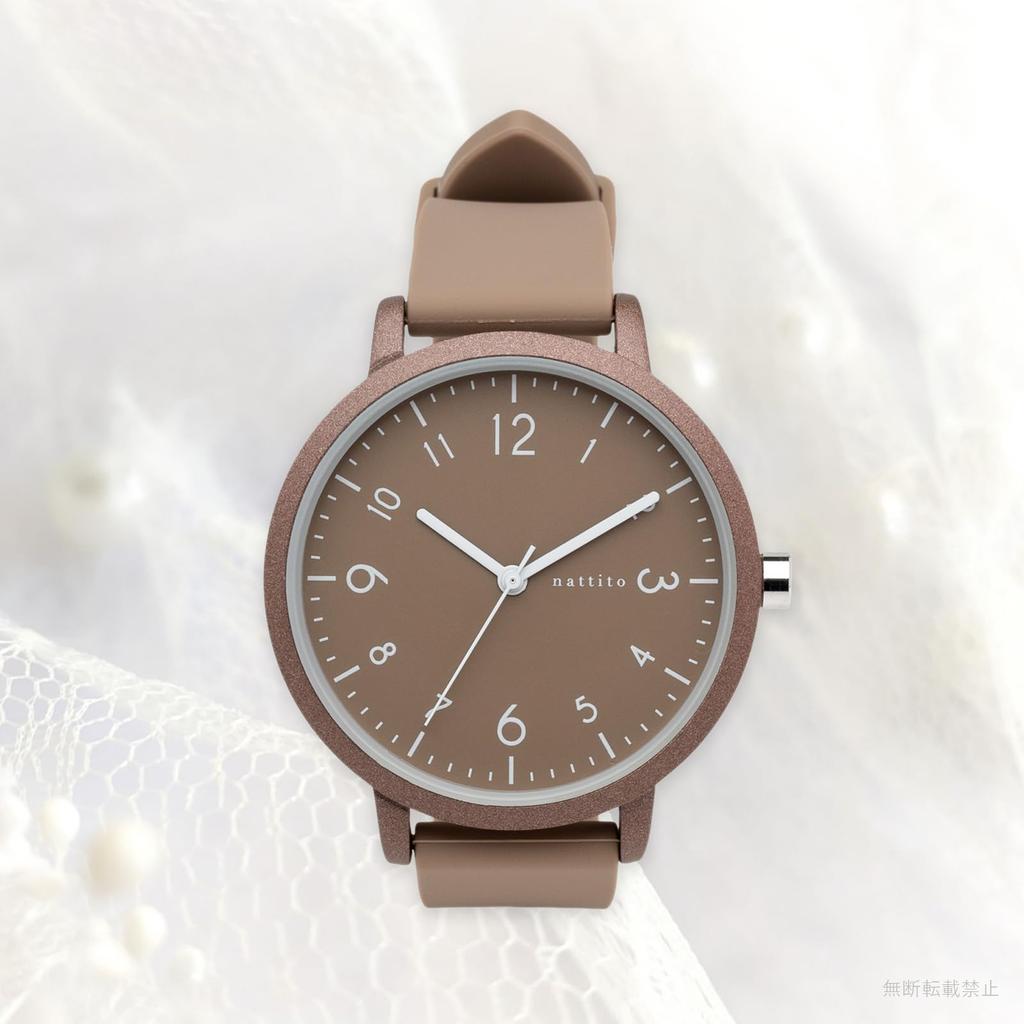 Fieldwork Analog Large Silicone Simple and for Everyday BR Women's Watch, Size, Strap, Cute, Use, Brown, YM007-9