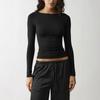 Damen Off-Shoulder Raffung Taille Slim Fit Cropped T-Shirt für Lässigen Sommer