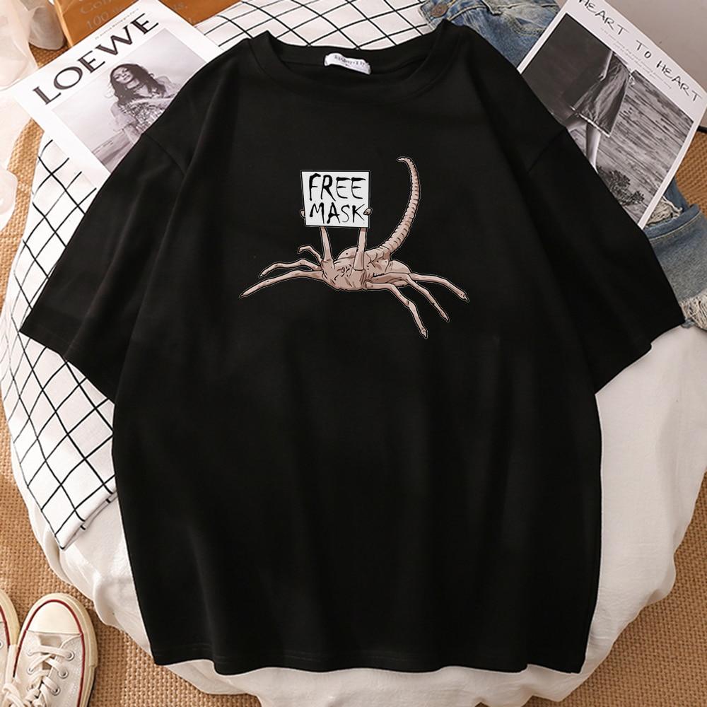 Buy Alien Facehugger Horror Print Male T Shirts Fashion Crewneck Tshirt