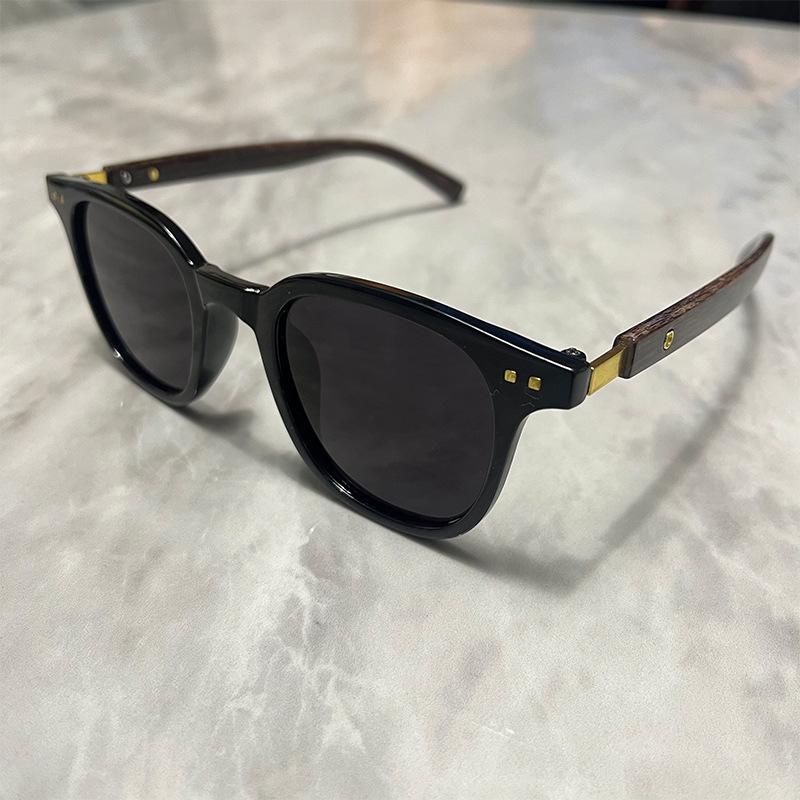 Wood Grain Legs, Rice Nails, Sunglasses, Women'S High-End Sunglasses, Men'S Sunshade And Uv-Proof Sunglasses.
