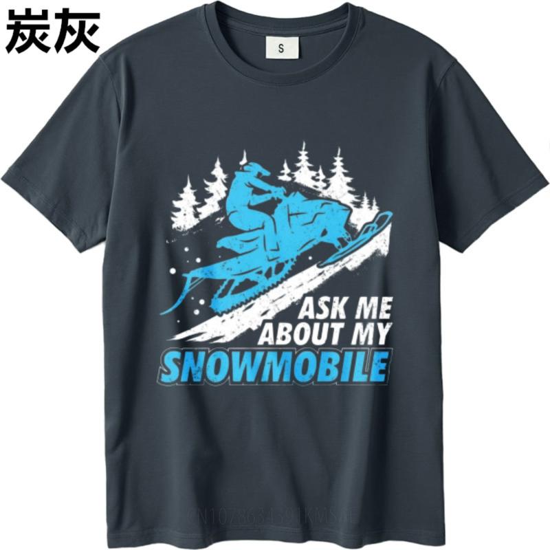 Essential Tee Rock For her Oneck tshirt Streetwear Snowmobile Rider In Winter Forest Scene Trendy For him tees Quick Dry Shirt