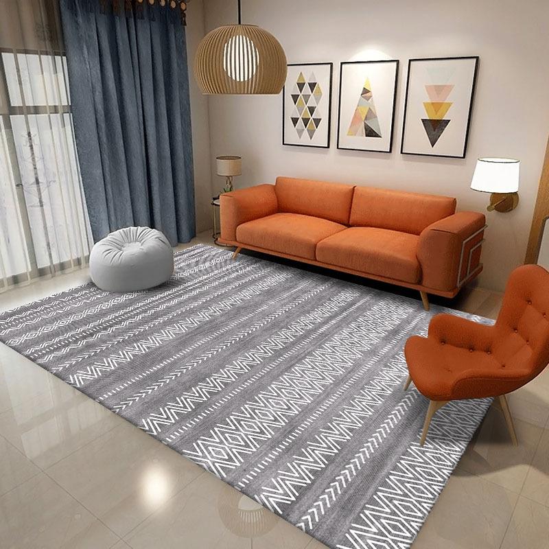 Modern Geometric Tribal Area Rug With Artistic Retro Pattern Designs Soft Decorative Carpet For Living Room Bedroom Home Decor