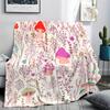Cozy Cartoon Mushroom Print Flannel printed blanket suitable for all seasons suitable for living room office sofa and travel