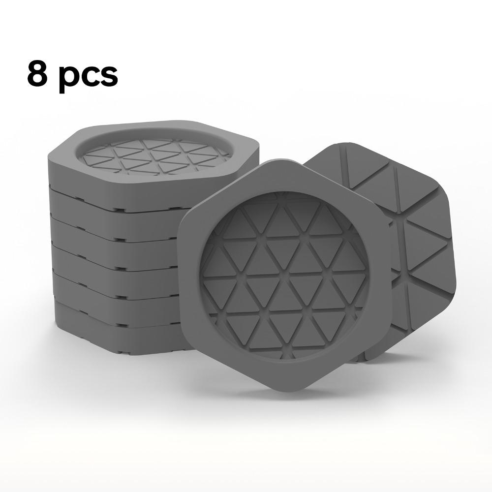 

4/8 шт. Противоскользящие ножки для стиральной машины, резиновый коврик для мебели, стиральная машина, холодильник Grey-8Pcs