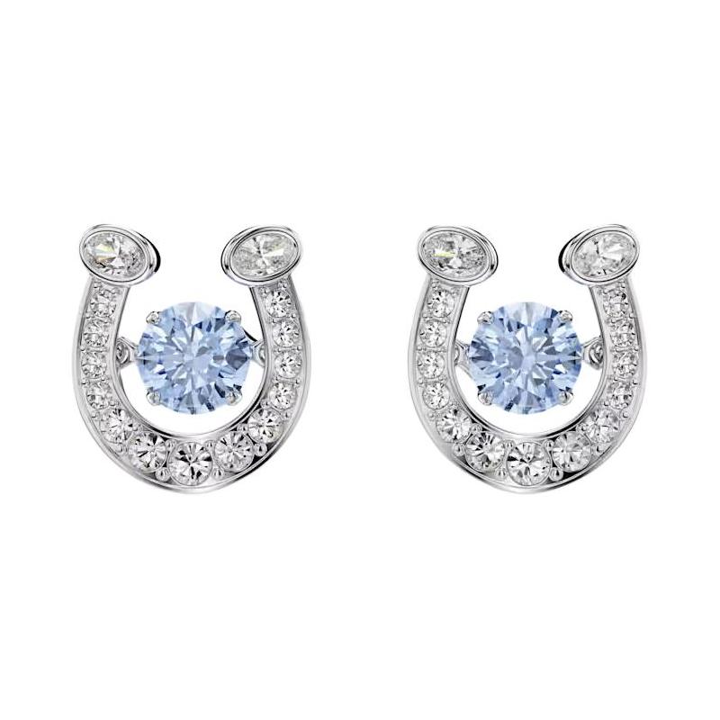 Swarovski Symbolica 2026 Year of the Horse New Year Series Horseshoe Shape Synthetic Cubic Zirconia Earrings Unisex Couple Style Blue 5746563
